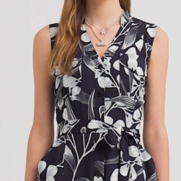 WHBM $170 WITH POCKETS Utility Belted Midi Shirtdress 10 - Picture 7 of 7